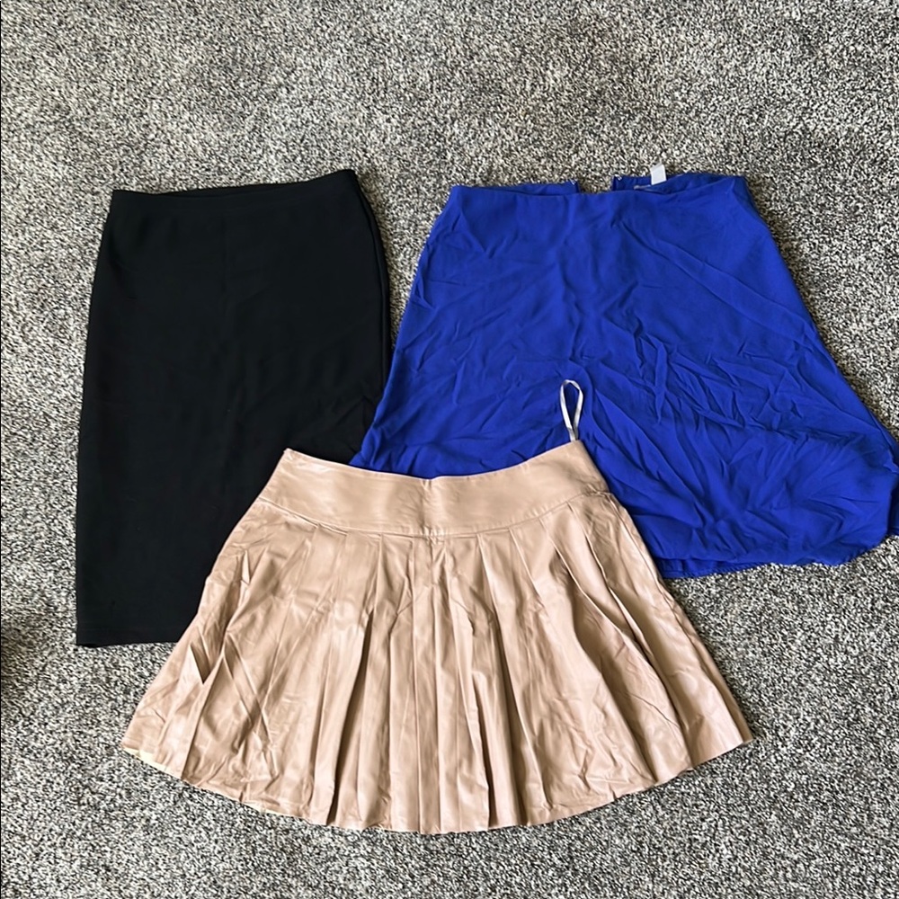 Forever 21 Black Pencil Skirt Pleated Work